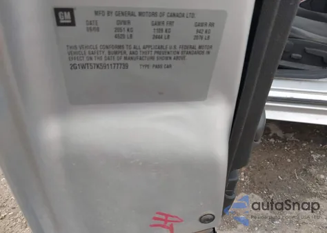 2009 Chevrolet Impala Lt из США, поврежденный, VIN 2G1WT57K591177739